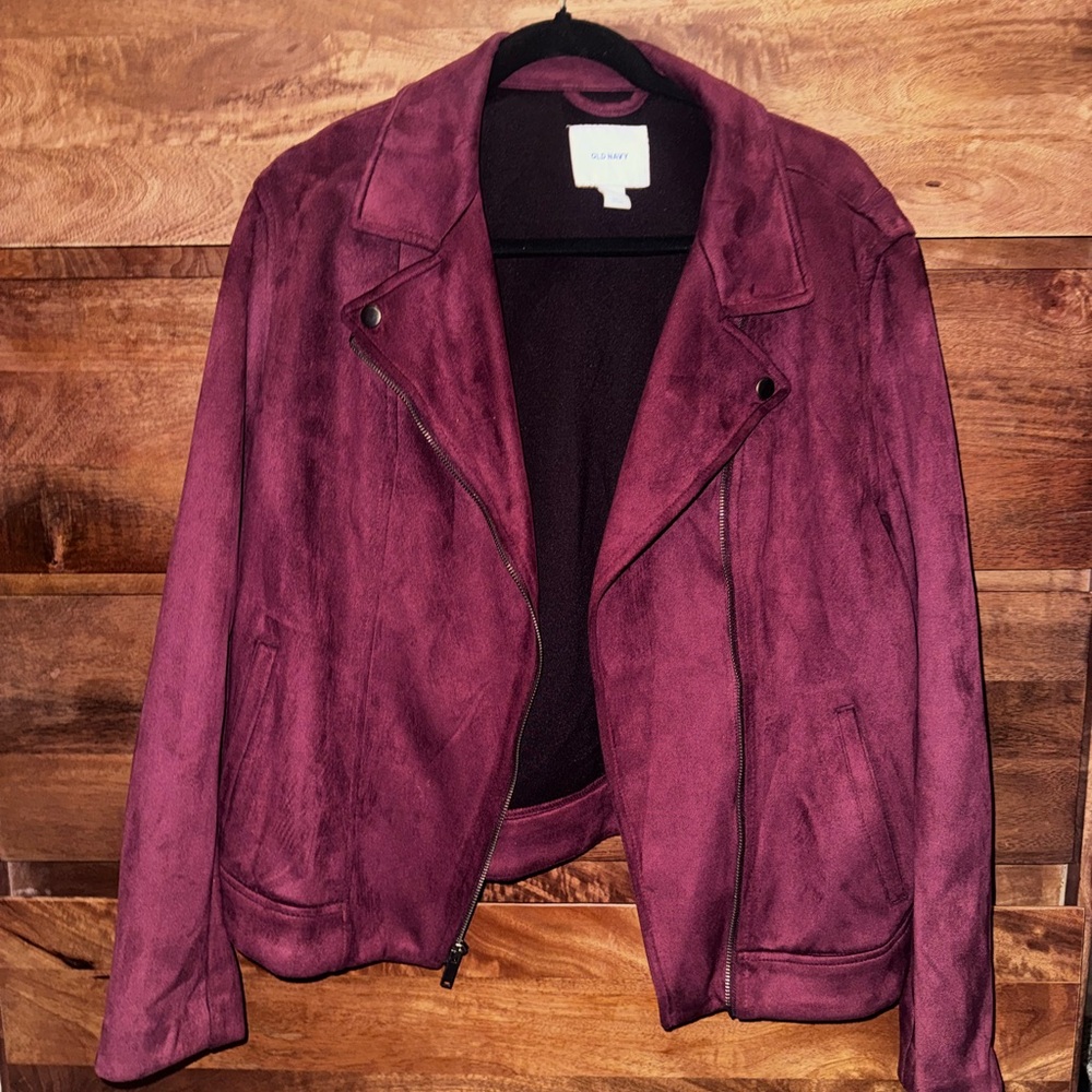 Old Navy Deep Burgundy Leather Jacket
